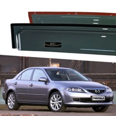Дефлектори Hic накладні Mazda 6 2002-2007 Sedan | Вітровики на скотчі HIC MA08