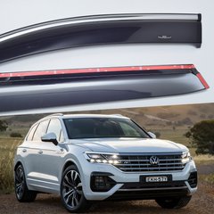 Дефлектори Hic накладні Volkswagen Touareg 2018+ | Вітровики на скотчі HIC з хром молдингом VW67-M