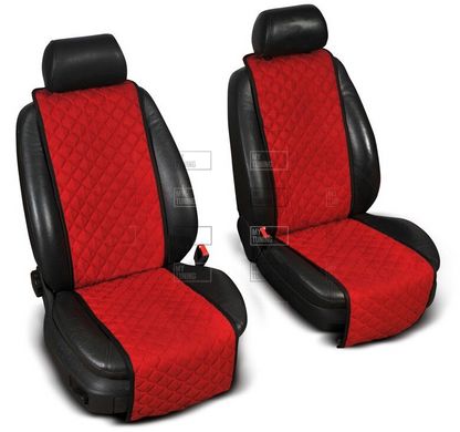 Накидки на сиденье "Эко-замша" узкие (1+1) без лого, цвет красный