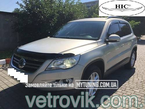 Дефлектори Hic накладні Volkswagen Tiguan 2007-2016 | Ветровики на скотчі HIC з хром молдингом VW26-M