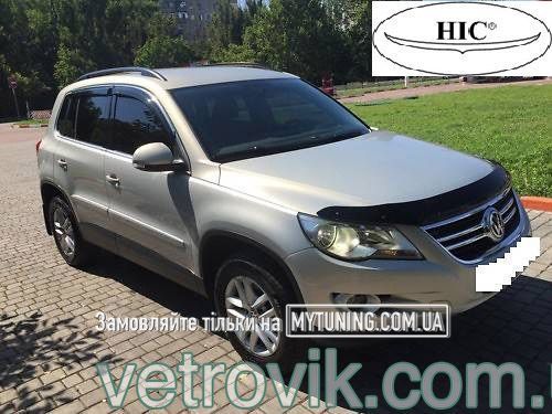 Дефлектори Hic накладні Volkswagen Tiguan 2007-2016 | Ветровики на скотчі HIC з хром молдингом VW26-M