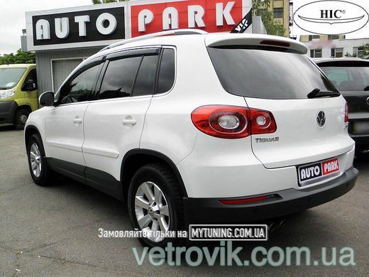 Дефлекторы Hic накладные Volkswagen Tiguan 2007-2016 | Ветровики на скотче HIC с хром молдингом VW26-M