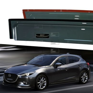 Дефлектори Hic накладні Mazda 3 2013-2019 | Вітровики на скотчі HIC MA32-IJ