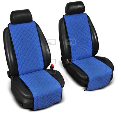 Накидки на сиденье "Эко-замша" узкие (1+1) без лого, цвет синий