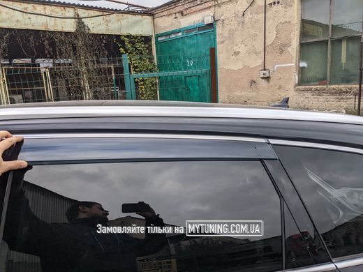 Ветровики с хромом на скотче Audi Q7 2015-2022 Havoc