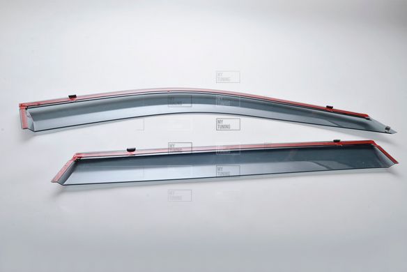 Ветровики с хромом на скотче Audi Q7 2015-2022 Havoc