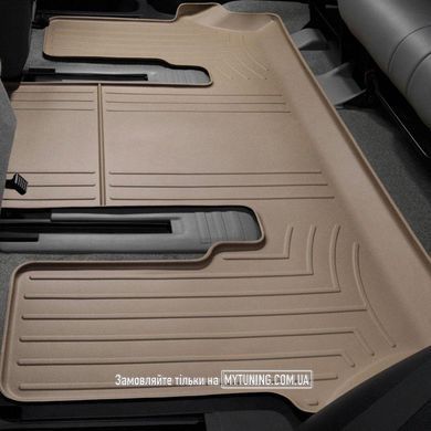 Коврики в салон для Тойота Sequoia 2007-12 с бортиком 3 ряд бежевые 450935