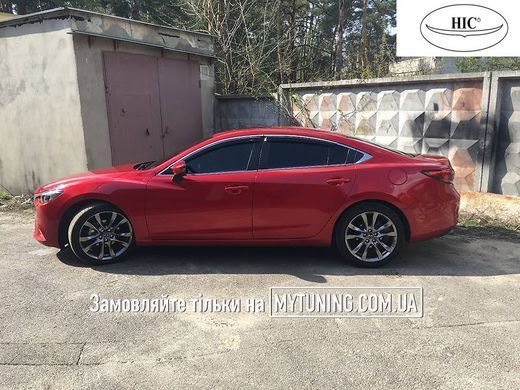Дефлектори Hic накладні Mazda 6 2012+ Sedan | Вітровики на скотчі з хром молдингом HIC MA31-M