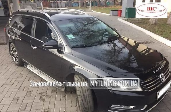 Дефлектори Hic накладні Volkswagen Passat B6 універсал 2005-2010 | Вітровики на скотчі HIC з хром молдингом VW25-M