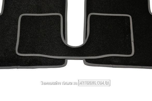 Коврики в салон ворсовые для Fiat 500 (2008-) /Чёрные, серая окантовка BLCCR1134