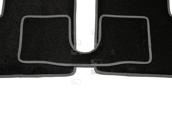 Коврики в салон ворсовые для Fiat 500 (2008-) /Чёрные, серая окантовка BLCCR1134