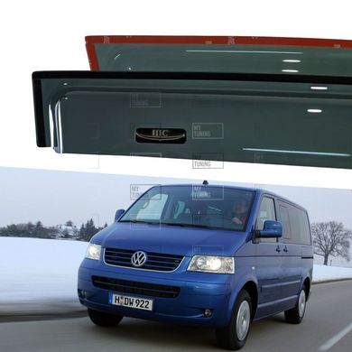 Дефлекторы окон Volkswagen T5 2003-2010 | Ветровики на скотче HIC VW02-IJ