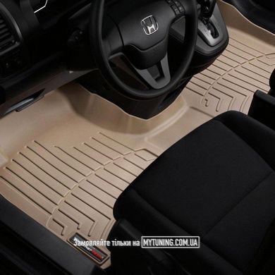 Коврики в салон для Honda CR-V 2007- с бортиком бежевые передние СПЛОШНОЙ 453191