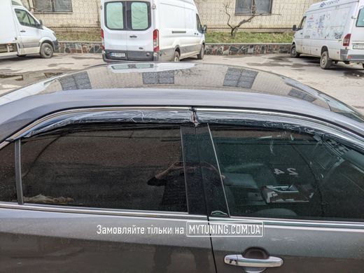 Ветровики с хромом на скотче Toyota Camry 50/55 2012-2017 Европа Havoc