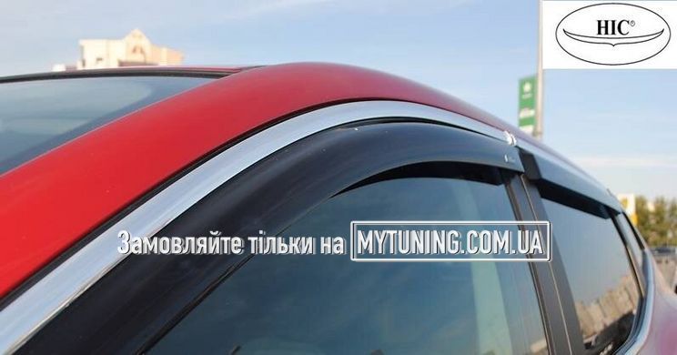 Дефлектори Hic накладні Nissan Qashqai 2014-2020 | Вітровики на скотчі з хром молдингом HIC NI84-IJ