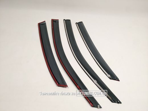 Ветровики с хромом на скотче Volkswagen Passat B7/B8 USA 2011-2018 Havoc