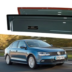 Дефлектори Hic накладні Volkswagen Jetta-6 2011-2018 Sedan | Вітровики на скотчі HIC VW44