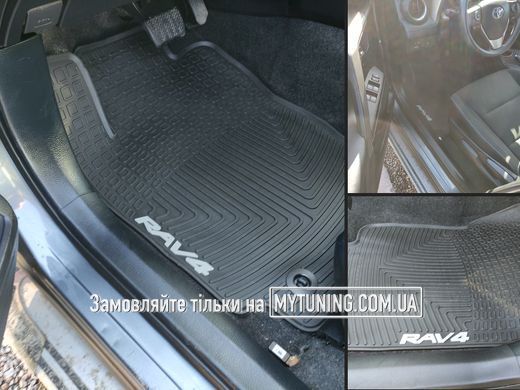 Toyota Rav-4 c 2012 по 2019 Оригінальні килимки з лого та кліпсами HAVOC гумові в салон