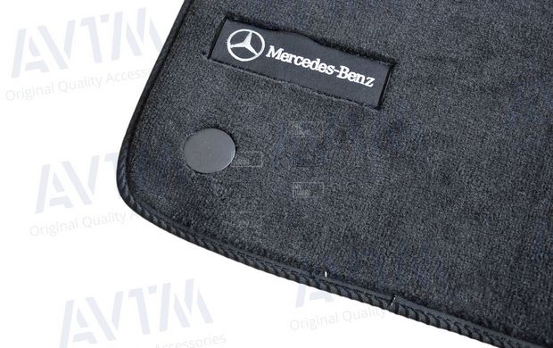 Коврики в салон ворсовые для Mercedes E211 (2002-2009) (задний привод) /Чёрные Premium