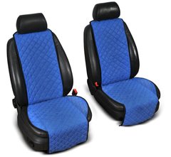 Накидки на сиденье "Эко-замша" широкие (1+1) без лого, цвет синий