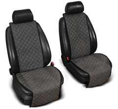 Накидки на сиденье "Эко-замша" широкие (1+1) без лого, цвет темно-серый