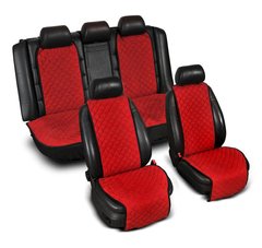 Накидки на сиденье "Эко-замша" широкие (комплект) без лого, цвет красный