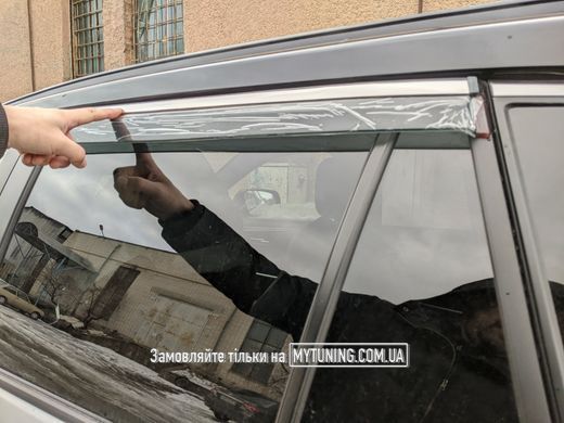 Дефлекторы окон (Ветровики) с хромом на скотче Toyota Rav4 2019 2020 2021 2022 2023 Havoc