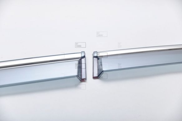 Дефлектори вікон (Вітровики) з хромом на скотчі Toyota Rav4 2019 2020 2021 2022 2023 Havoc