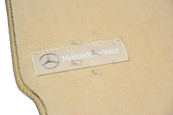 Коврики в салон ворсовые для Mercedes S221 Long (2005-2013) Бежевые Premium BGLX1363