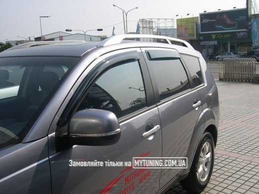 Дефлекторы Hic накладные Mitsubishi Outlander 2007-2012 XL | Ветровики на скотче HIC M36