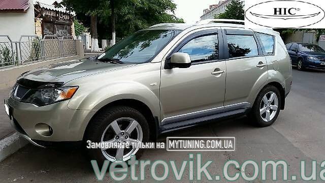 Дефлекторы Hic накладные Mitsubishi Outlander 2007-2012 XL | Ветровики на скотче HIC M36