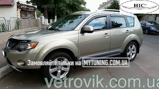 Дефлектори Hic накладні Mitsubishi Outlander 2007-2012 XL | Вітровики на скотчі HIC M36