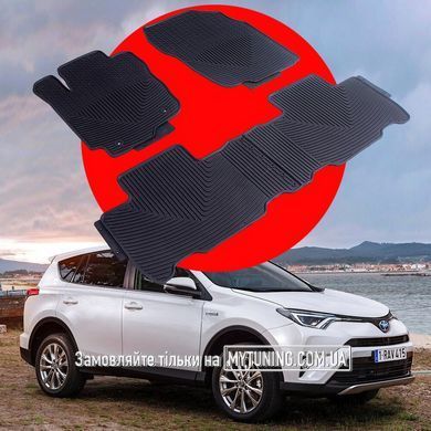 Toyota Rav-4 c 2012 по 2019 Оригінальні килимки HAVOC гумові в салон повний комплект