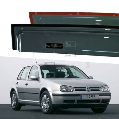 Дефлектори Hic накладні Volkswagen Golf-4 1997-2004 HB | Вітровики на скотчі HIC VW07