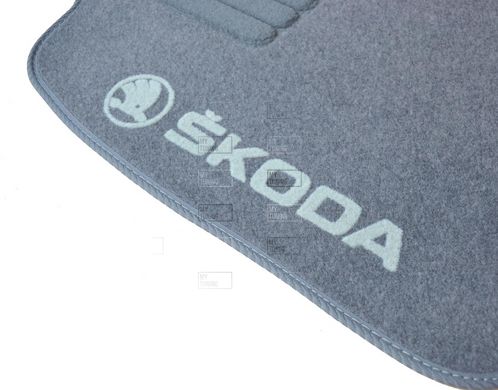Коврики в салон ворсовые для Skoda Super B (2001-2008) /Серые, кт. 5шт GRCR1565