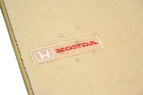 Коврики в салон ворсовые для Honda CR-V (2006-2012) Бежевые Premium 3шт BGLX1206