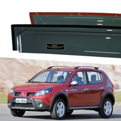 Дефлектори Hic накладні Renault Sandero/Stepway 2008-2012 | Вітровики на скотчі HIC REN20