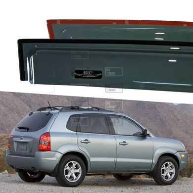 Дефлектори Hic накладні Hyundai Tucson 2004-2010 | Вітровики на скотчі HIC HY12